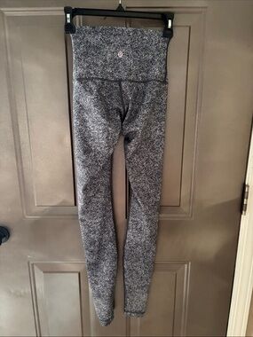 LuLu Lemon Grey Space-Dye High-Waist women Leggings